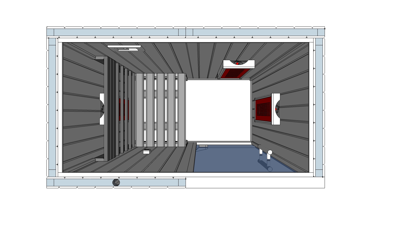 IR1020 1 Person Home Infrared Sauna Technical Drawing 