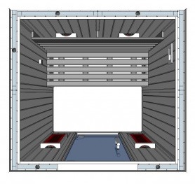 IR2020 2 person Home Infrared Sauna Technical Drawing 