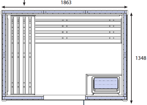 D2030 Home Traditional Sauna Cabin Technical Drawing