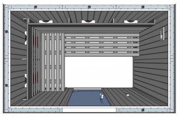 IR2030L 4 person Home Infrared Sauna Technical Drawing 