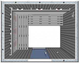 IR2530 4 person Home Infrared Sauna Technical Drawing 