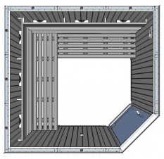 IR3030 4 person Home Infrared Sauna Technical Drawing 