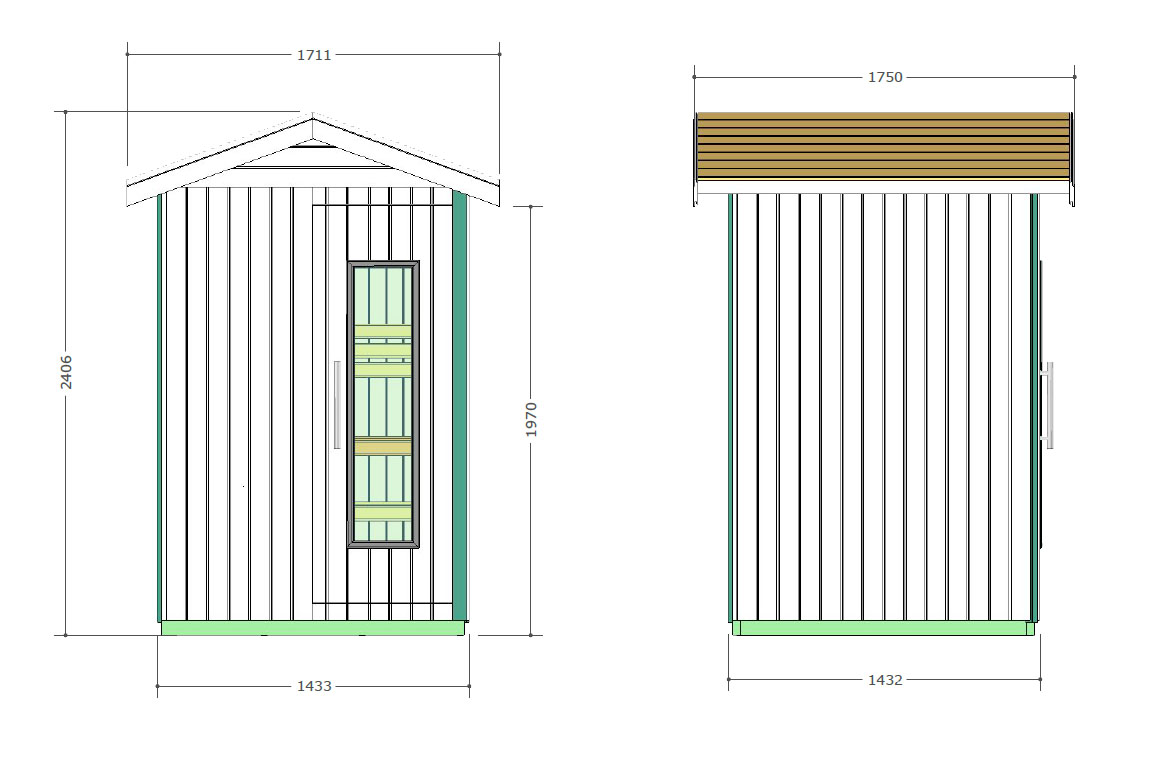 Misure della cabina sauna E2020 da esterno Oceanic Saunas