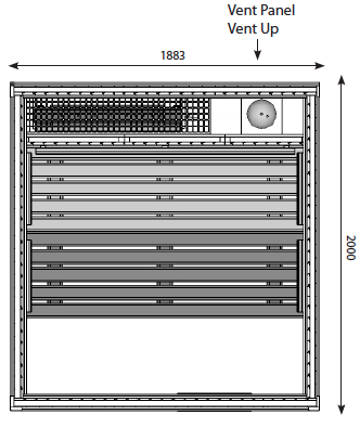 Oceanic professional sauna cabin behind bench heater 3030