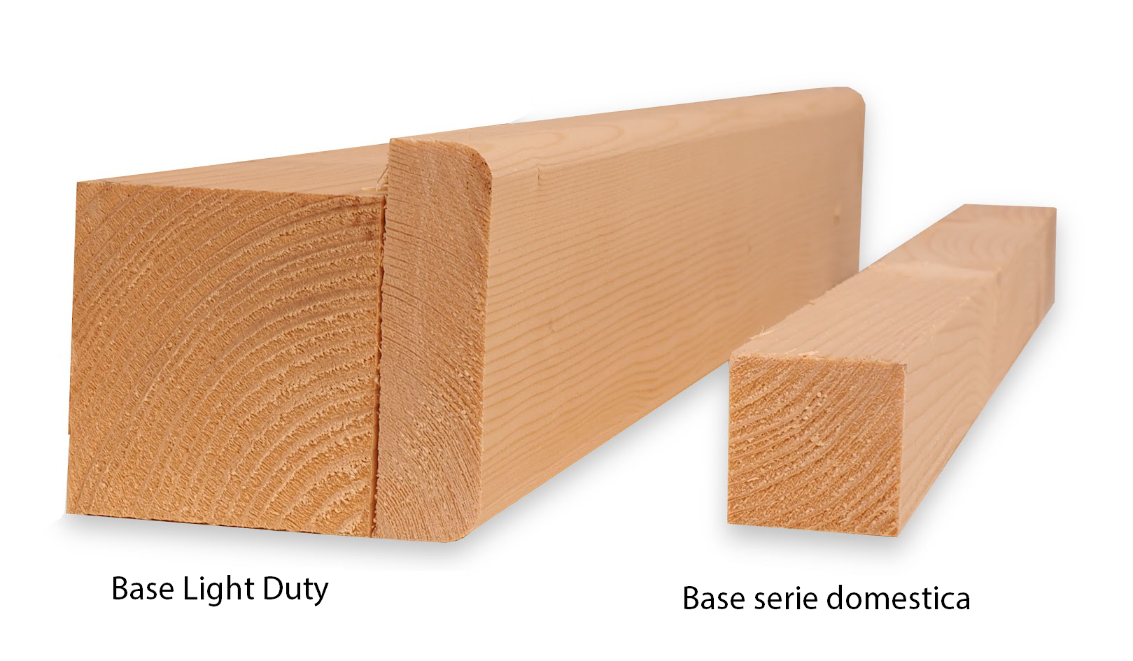 Comparazione tra la base Light Duty e la normale base delle cabine domestiche per sauna finlandese Oceanic