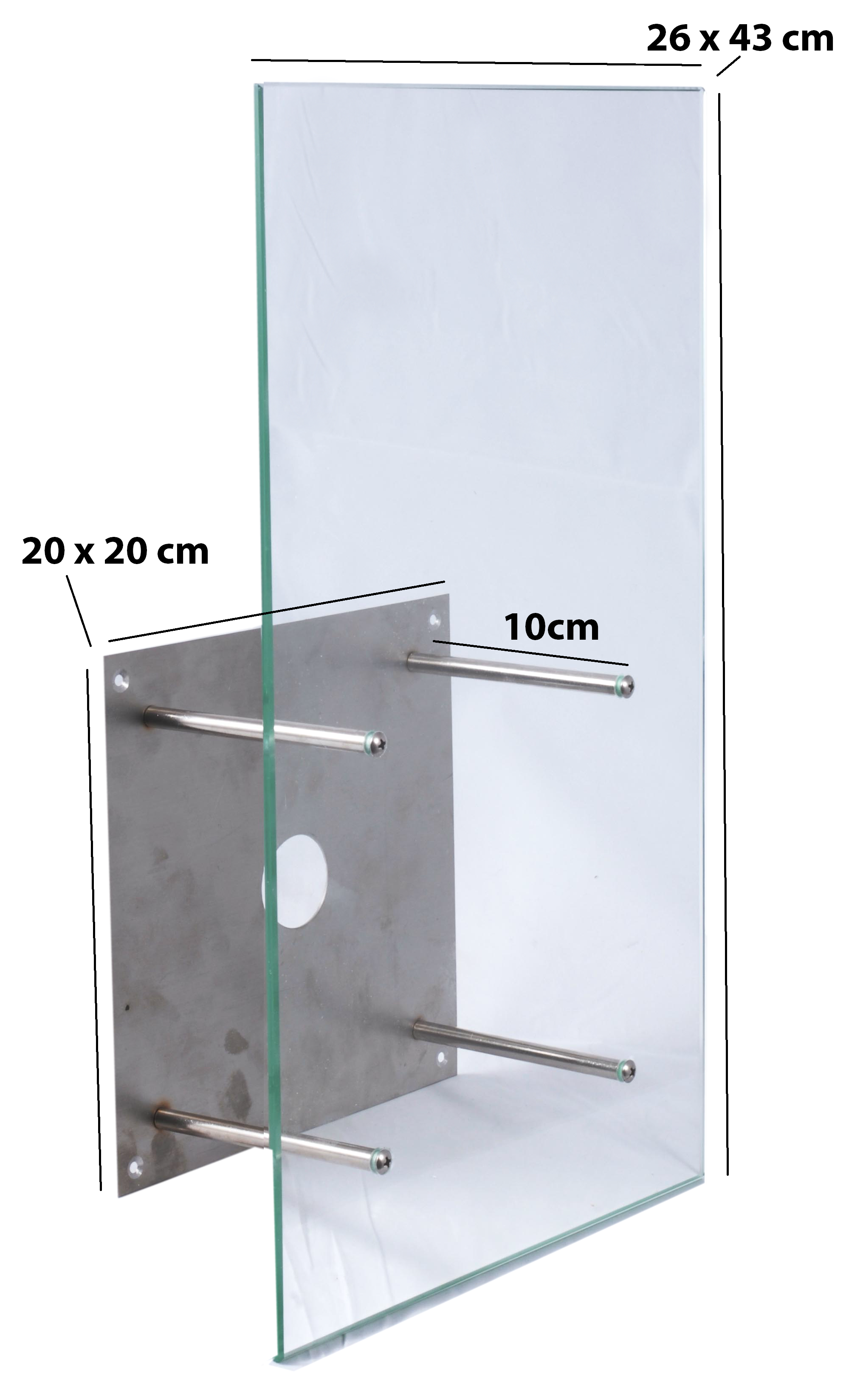 Proteção para banho de vapor Oceanic, em vidro temperado, com dimensões