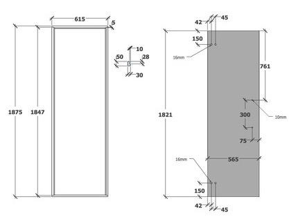 Dimensioni e disegno tecnico della porta per sauna finlandese tradizionale e ad infrarossi Oceanic